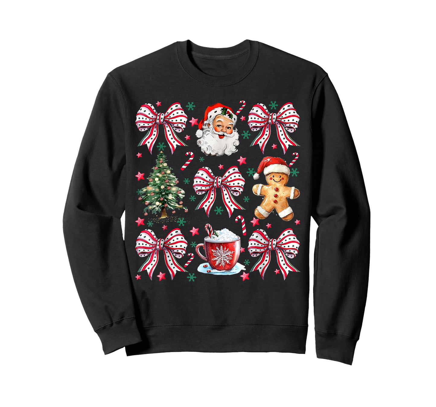 Coquette Christmas Candy Cane Women Girls Xmas T-Shirt