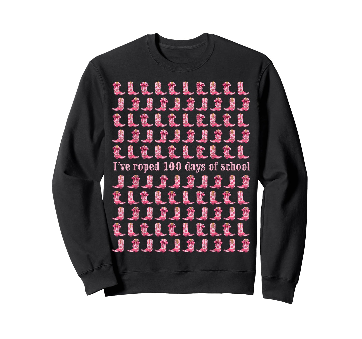 I've Roped 100 Days of School Pink Cowboy Boots Coquette T-Shirt