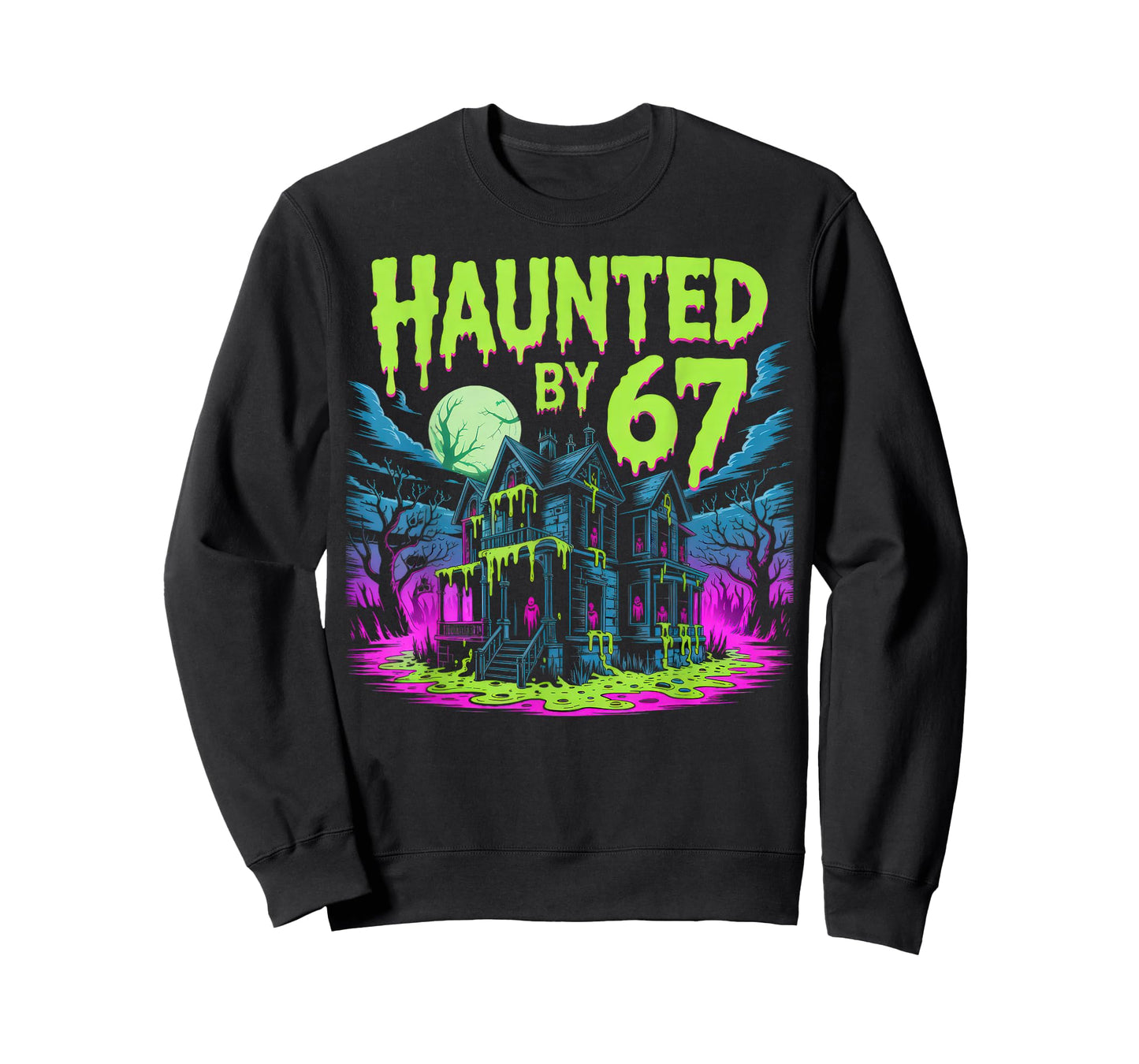 Haunted by 67 Funny Six Seven Meme 6 7 Halloween Costume T-Shirt