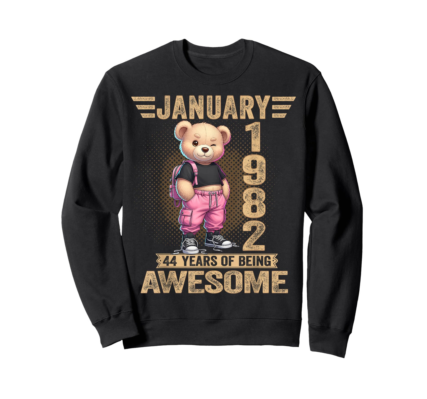 January 1982 44th Birthday 44 Year Teddy Bear Being Awesome T-Shirt