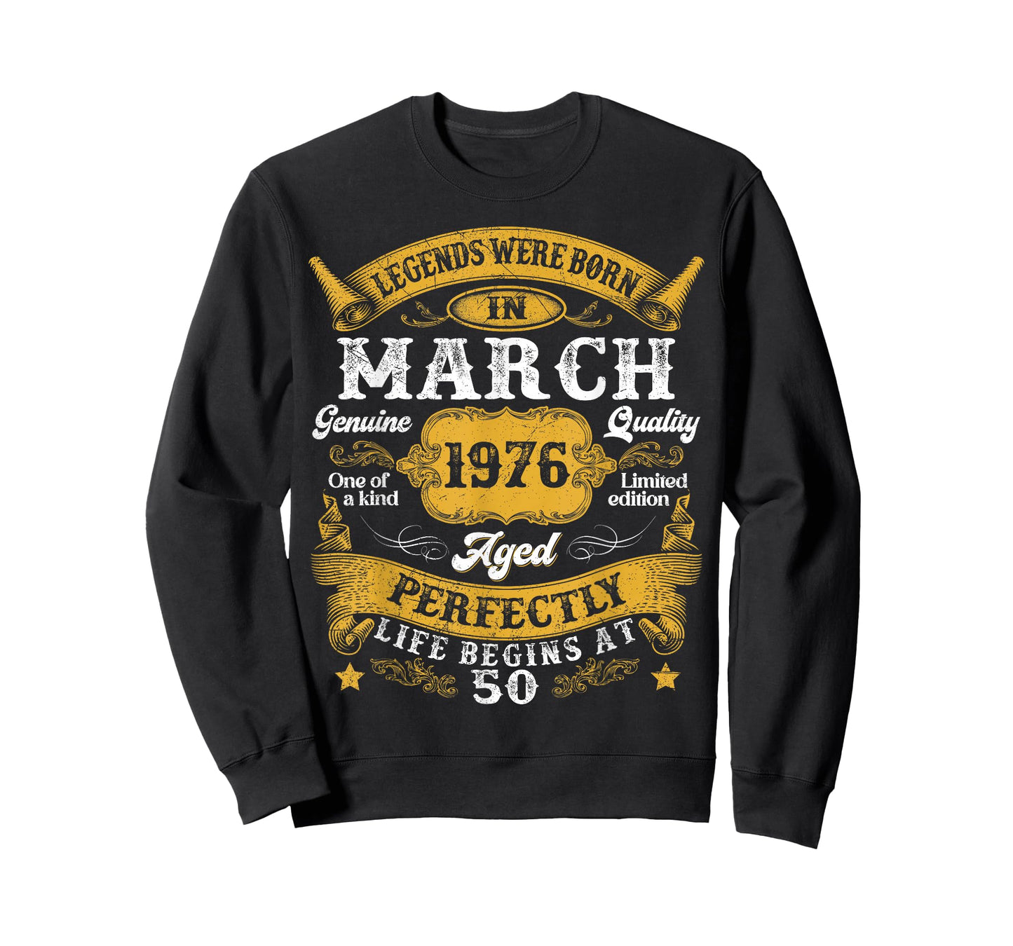 Legends were Born in March 1976 Vintage 50th Birthday Men T-Shirt