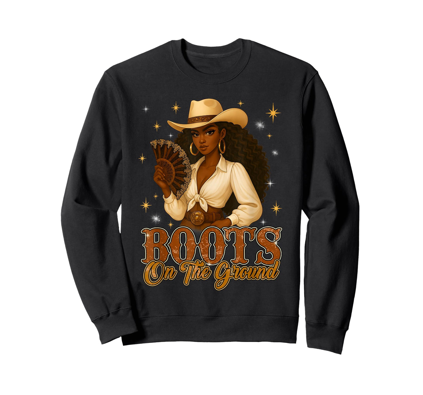 Boots On The Ground Black History Western Cowgirl Women Girl T-Shirt