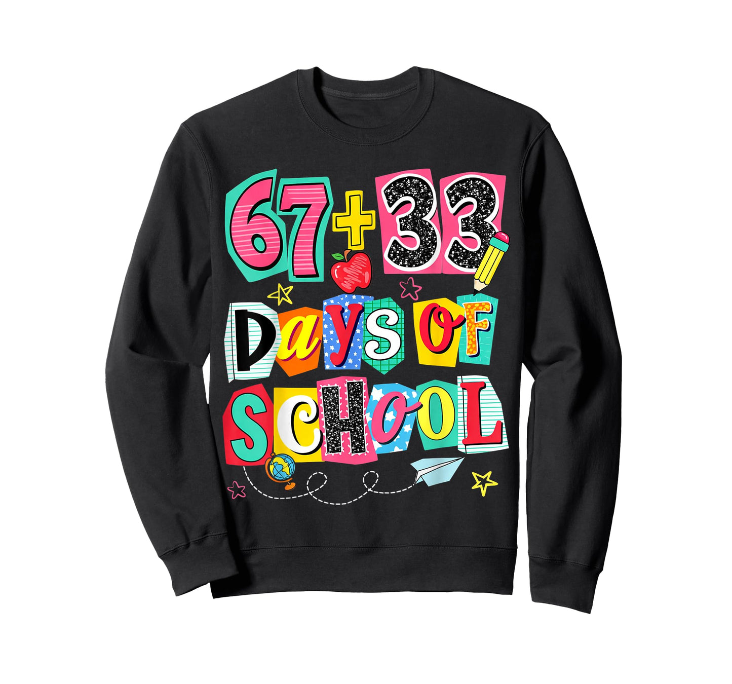 67+33 Days of School Coquette Pencil 100 Days Teacher T-Shirt