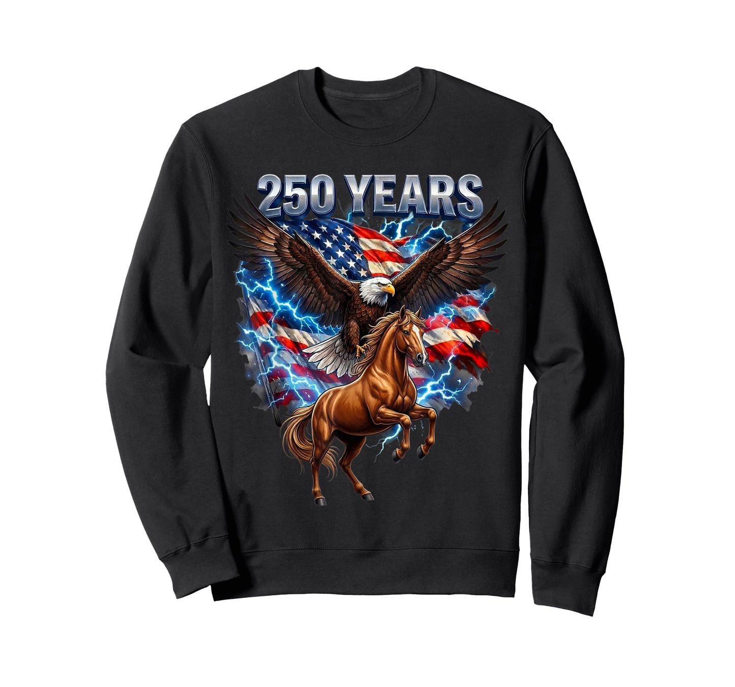 USA 250th Anniversary Bald Eagle & Clydesdale Horse T-Shirt