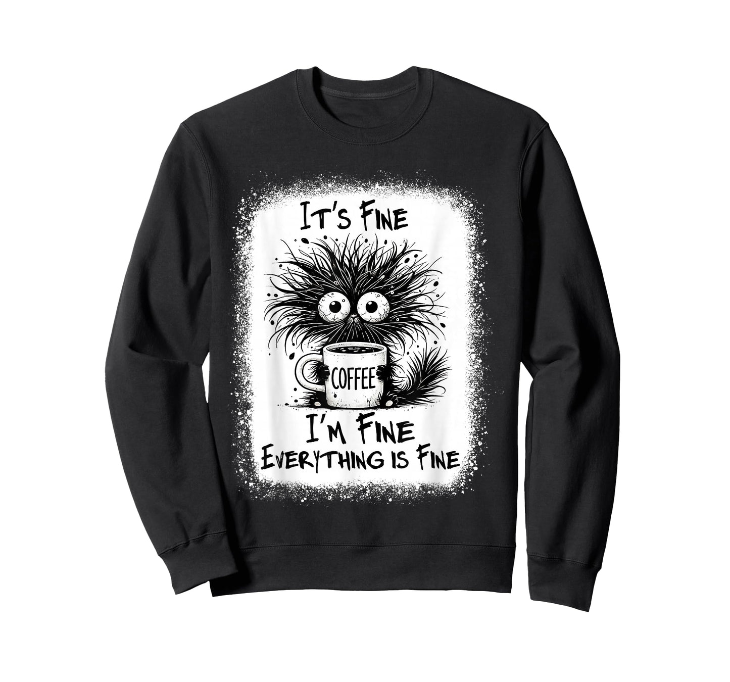 It's Fine I'm Fine Everything is Fine Funny Saying Black Cat T-Shirt