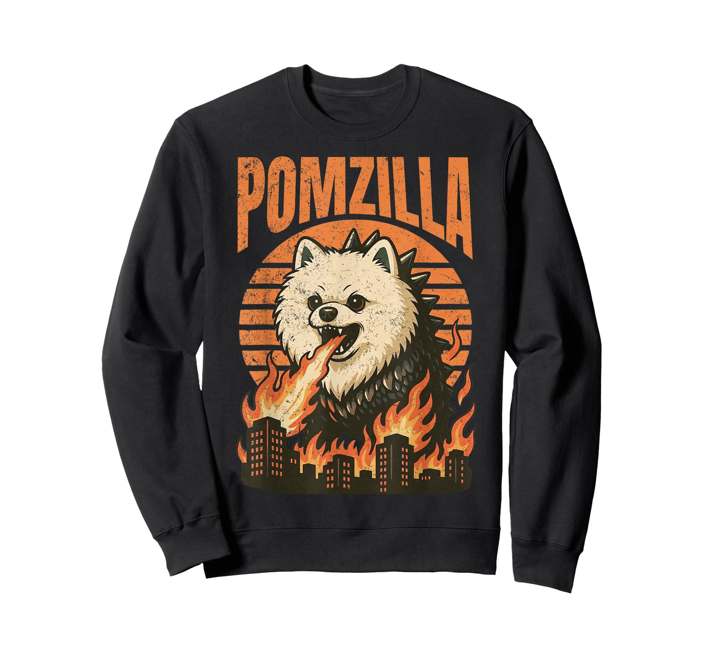 Pomzilla Pomeranian Vintage Monster Pom Dog Lover Funny T-Shirt