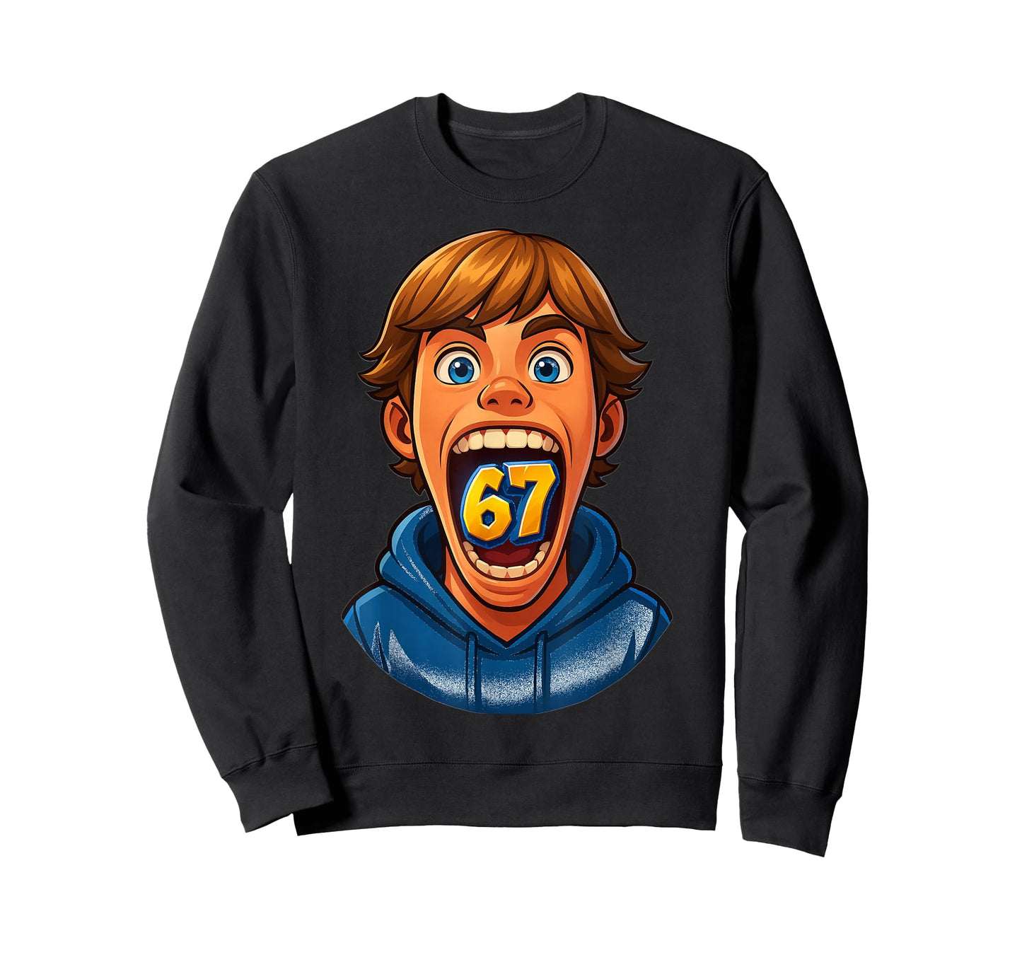 Animated 67 Kid Design with Glowing 67 Icon T-Shirt