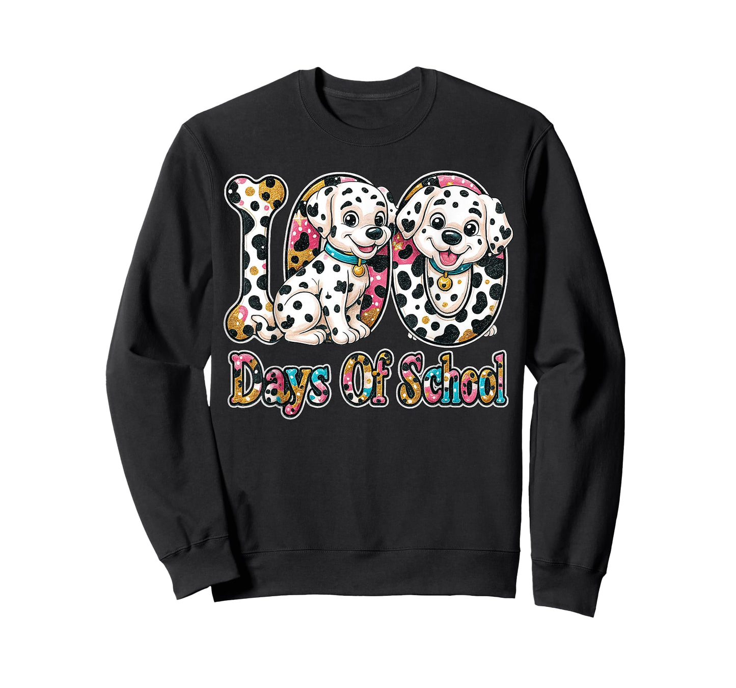 Preppy 100 Days of School Dalmatian Dog Teachers Kids T-Shirt