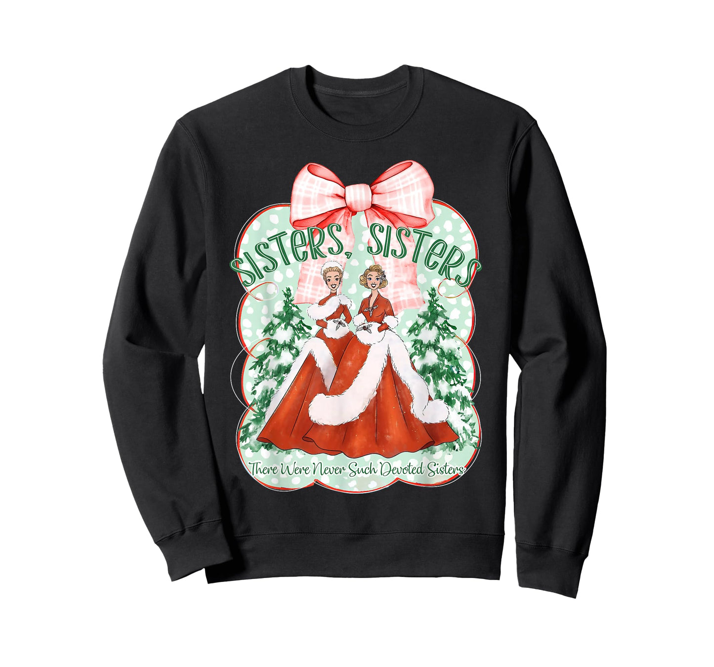 Devoted Sisters Merry Christmas White Xmas Snowflake Holiday T-Shirt