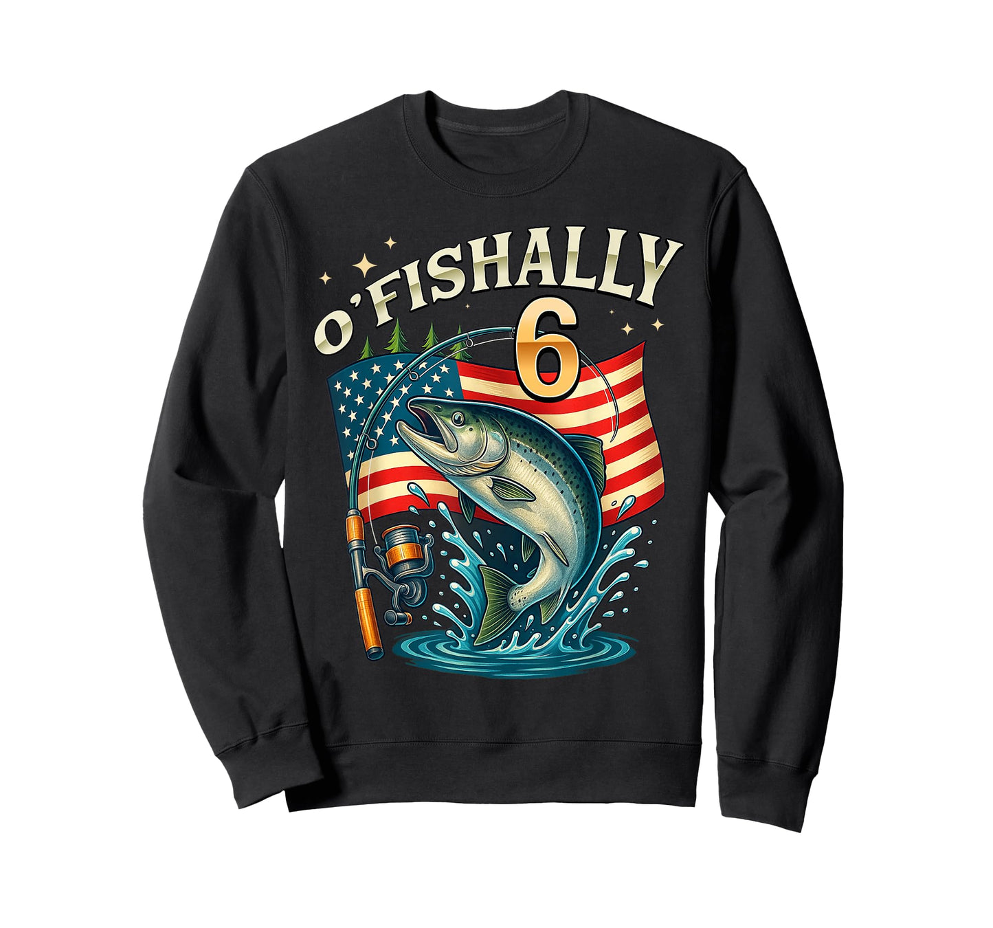O'fishally 6 Years Old Fishing 6th Birthday Boys Kids T-Shirt
