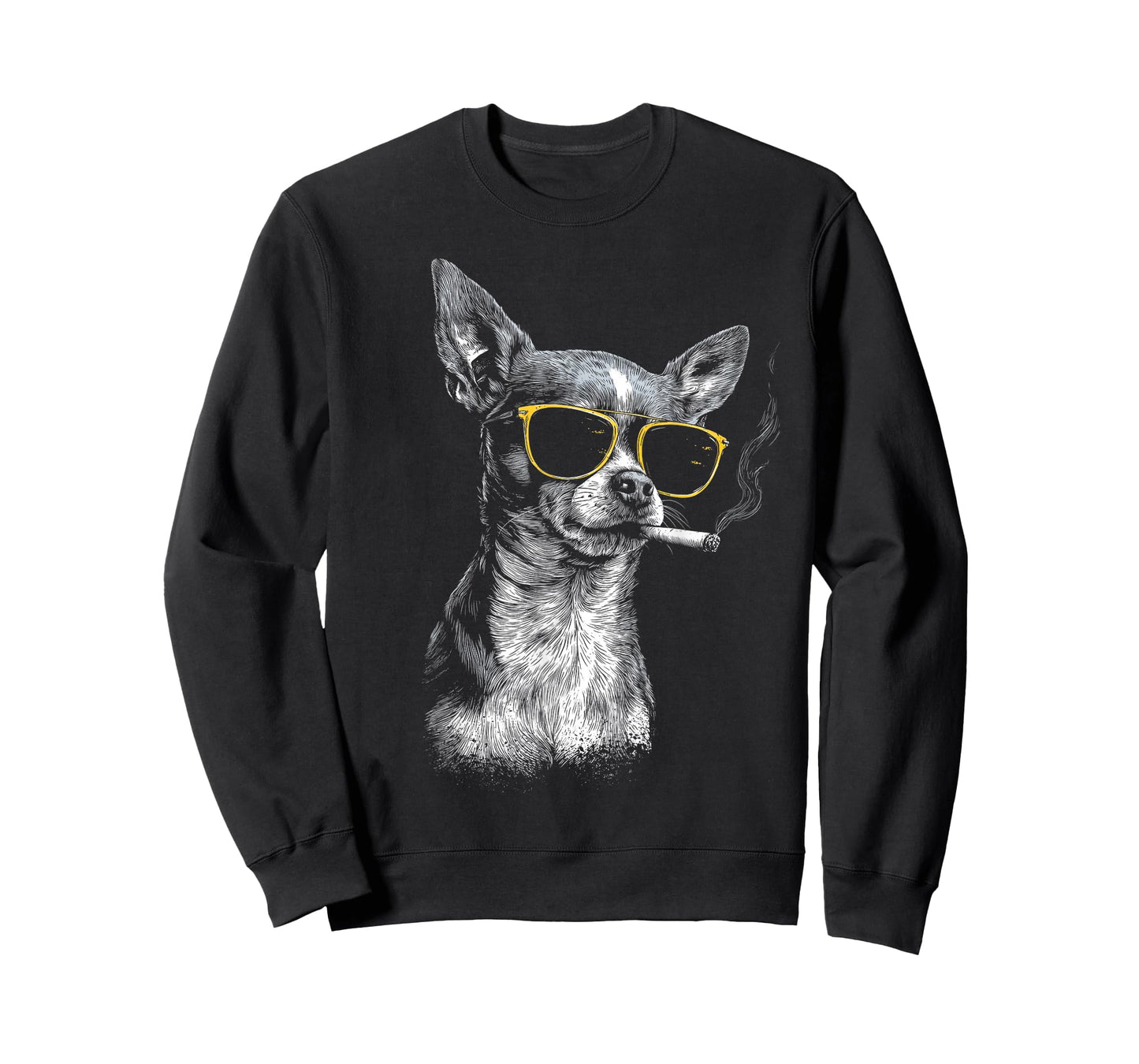 Chihuahua Smoking Cigarette Funny Dog T-Shirt
