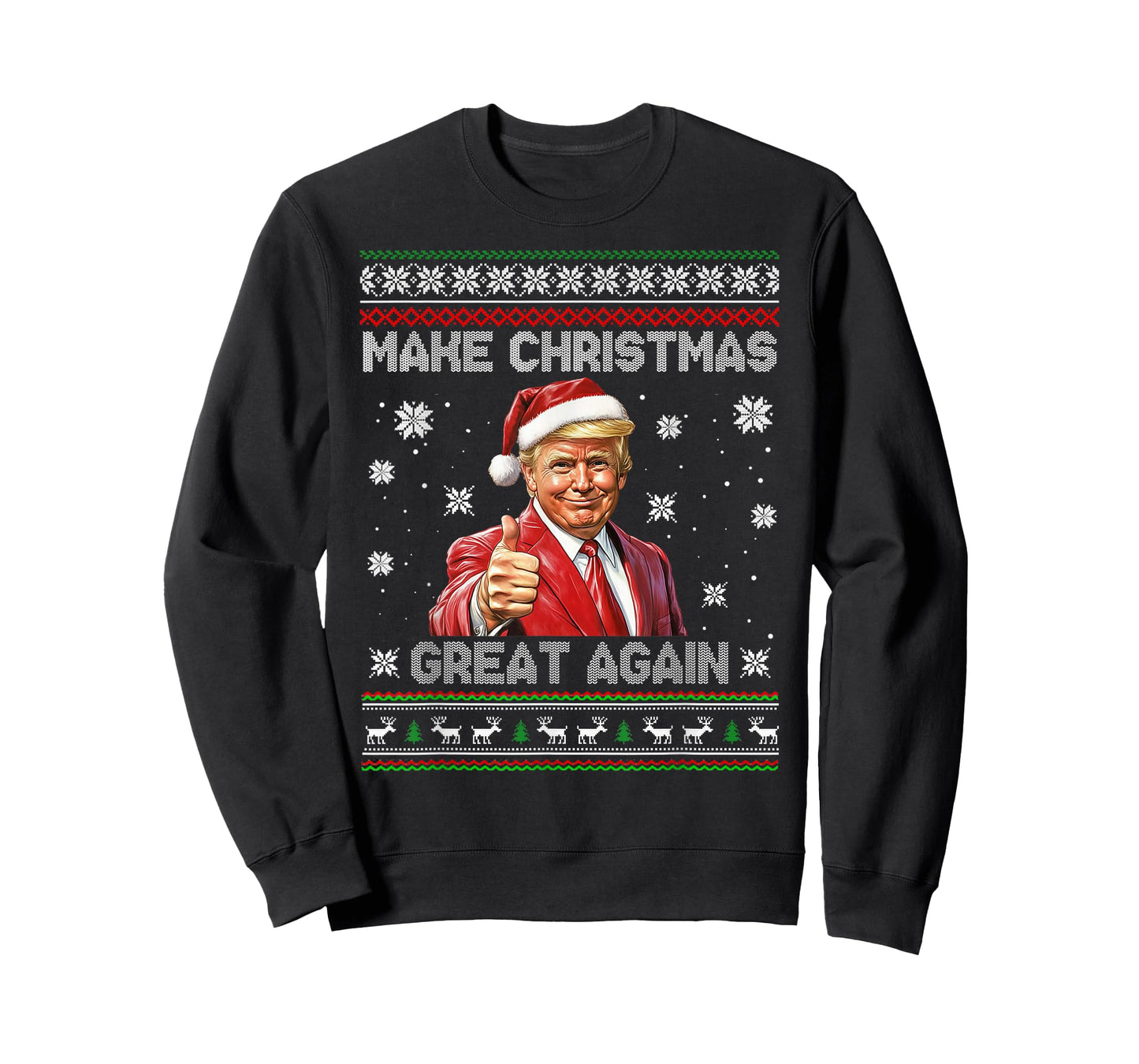 Make Christmas Great Again Funny Santa Trump 2025 Men Xmas T-Shirt