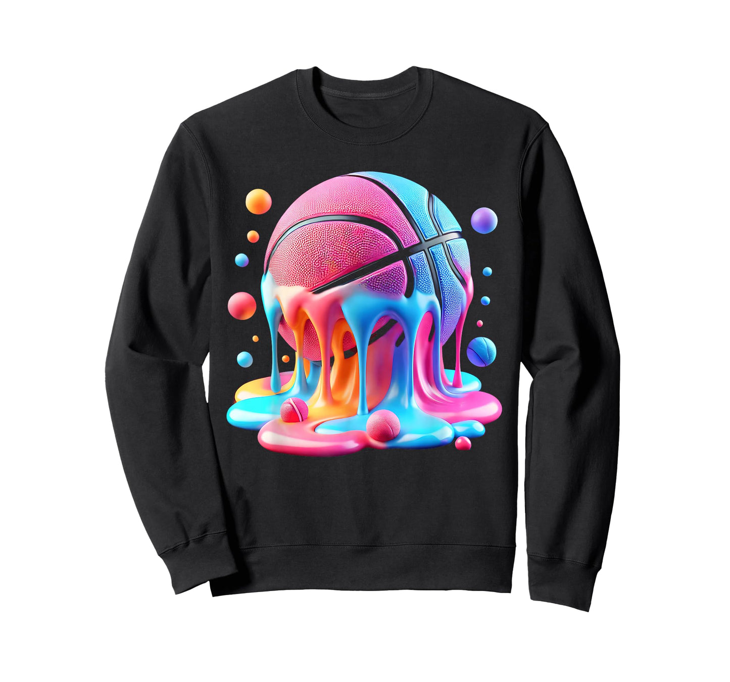 Melting Trippy Basketball Lovers Men Boys Girls Brainrot T-Shirt