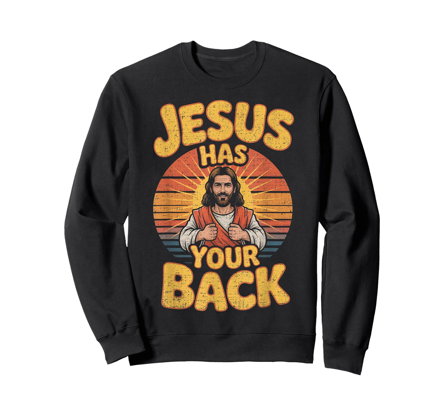 Jesus Has Your Back Retro Christian Men Women Kids T-Shirt