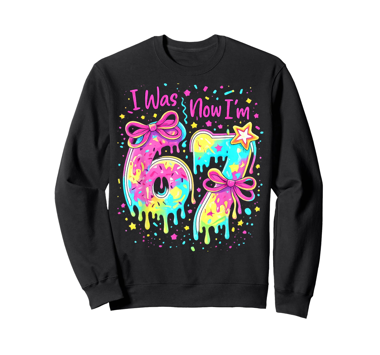 7th Birthday Girl I was 6 Now I'm 7 Year Old Girl Birthday T-Shirt