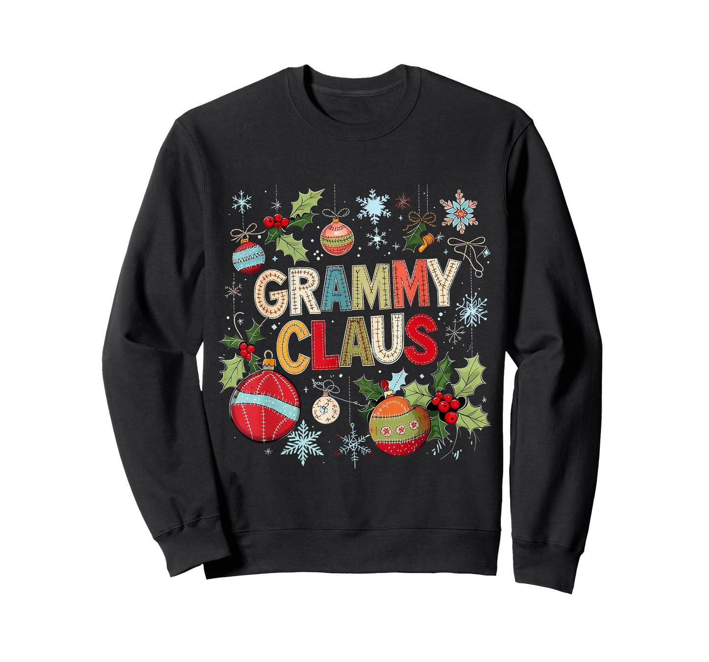 Grammy Claus Patchwork Ornament Christmas Design T-Shirt