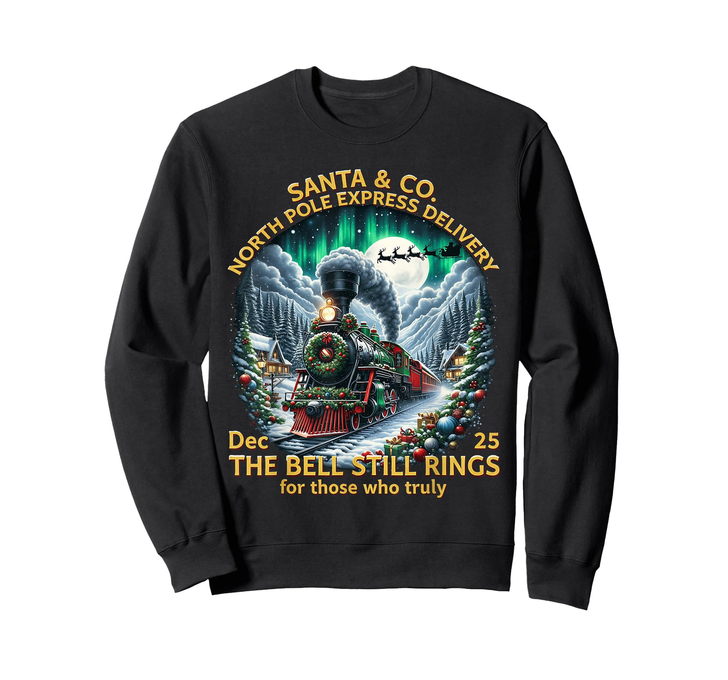 Train All Aboard Christmas Town Believe Santa Express T-Shirt
