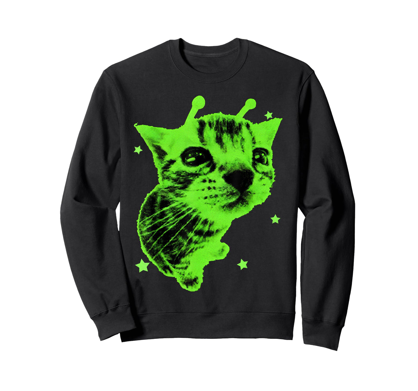 Alien Cat Meme Retro Silly Cat Y2K Vintage Space Kitty Funny T-Shirt