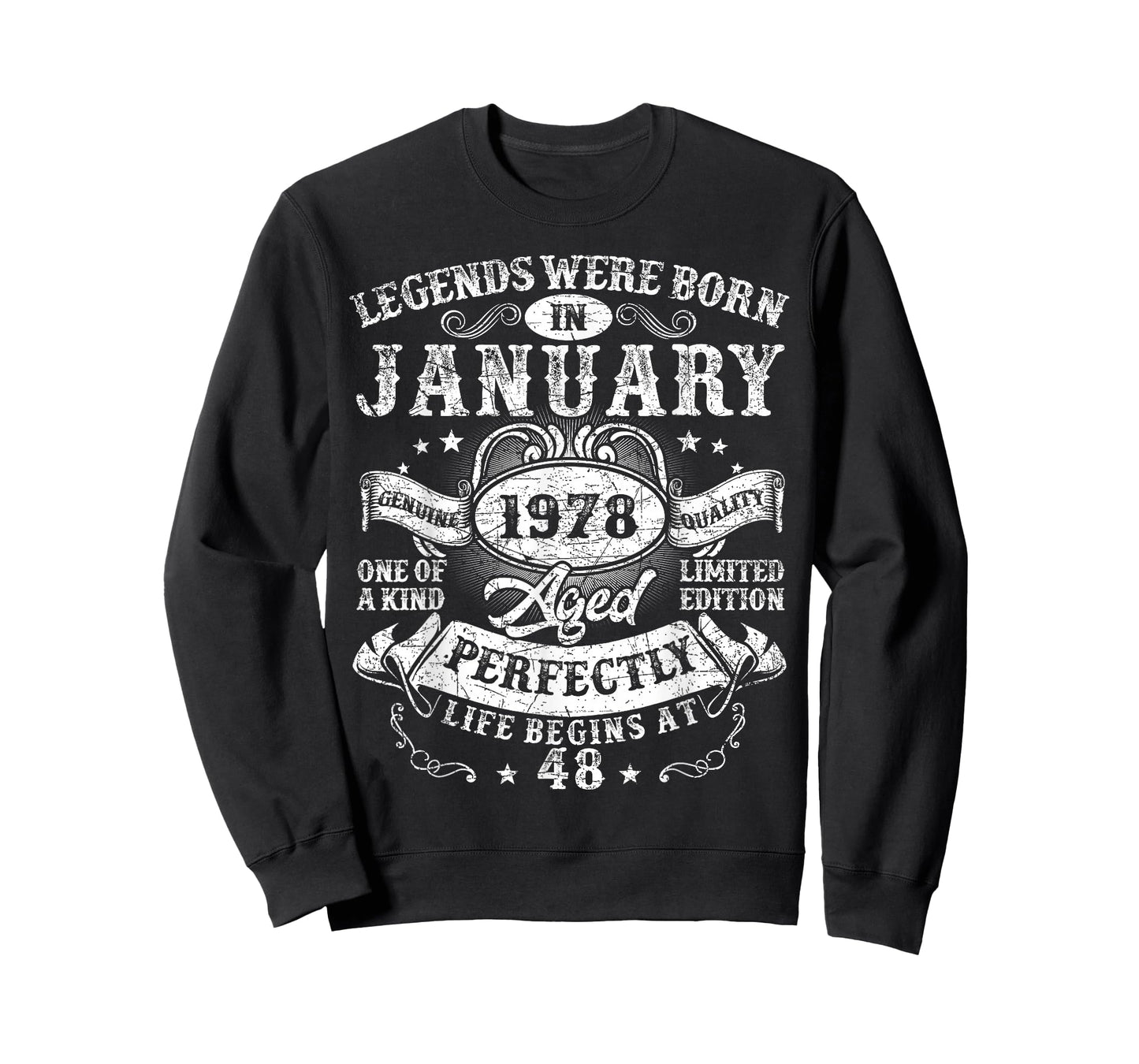 Legends were Born in January 1978 Vintage 48th Birthday Men T-Shirt