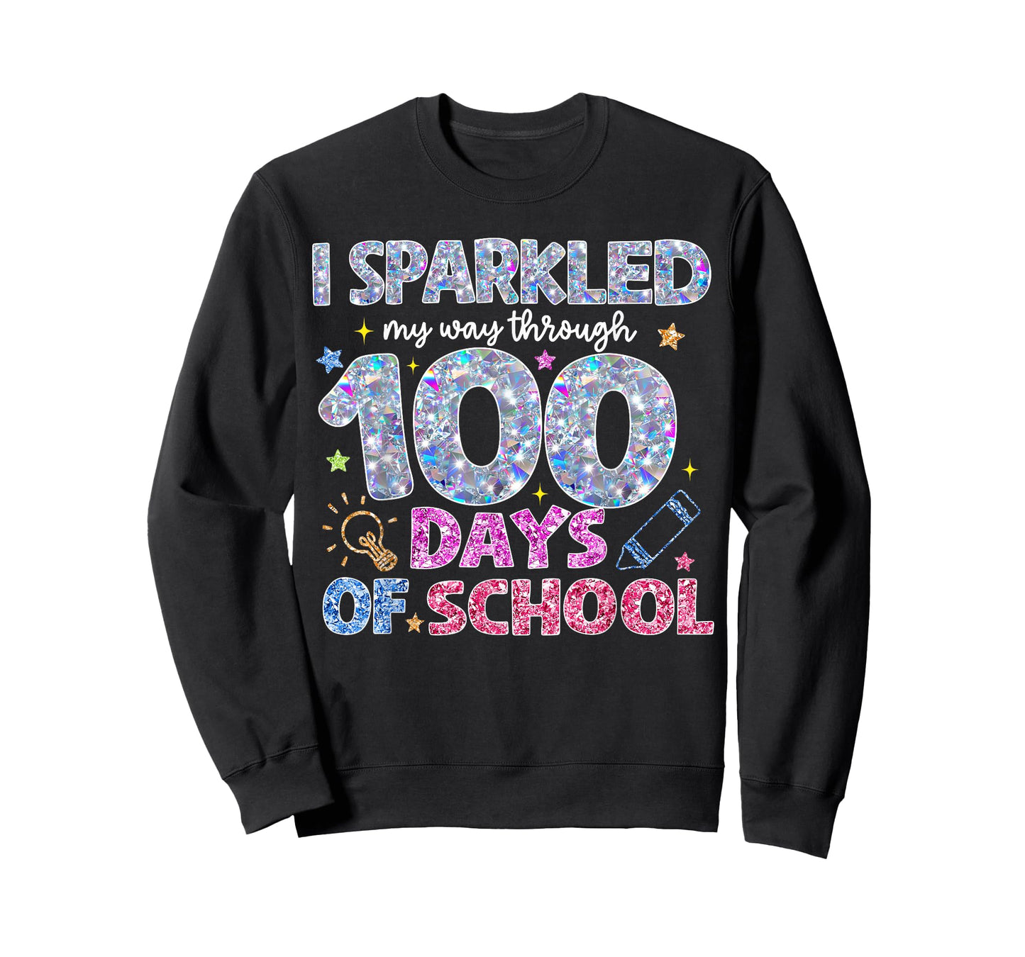 I Sparkled My Way Through 100 Day of School for Teacher Kids T-Shirt