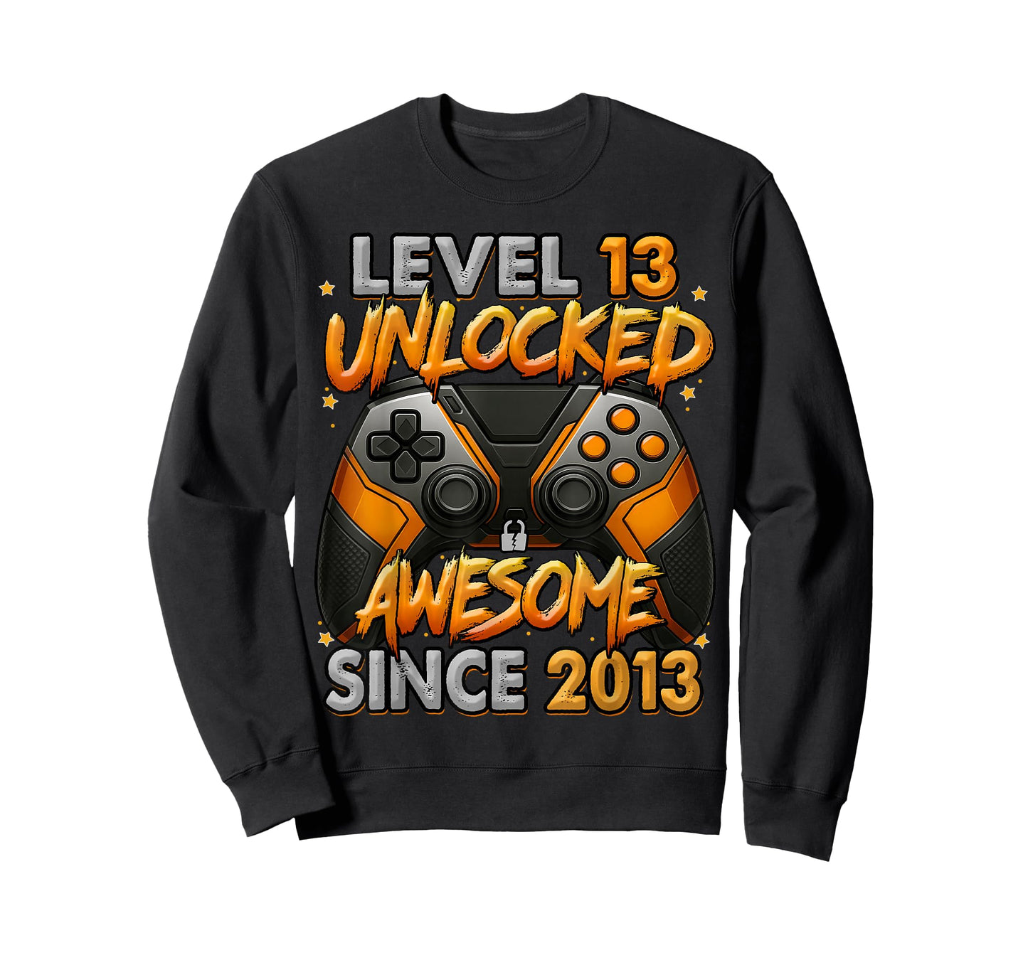 Level 13 Unlocked Awesome Since 2013 13th Birthday Gaming T-Shirt