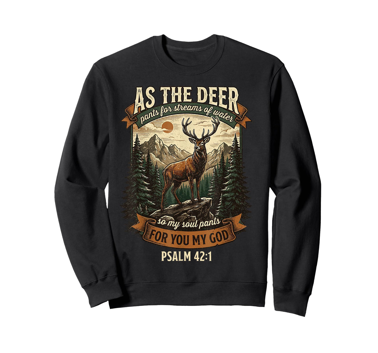 As The Deer Bible Verse for Christian Man Psalm 42:1 T-Shirt