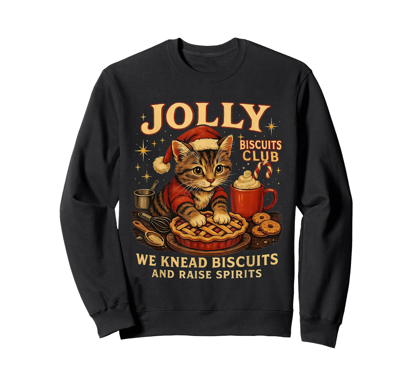 Jolly Biscuits Club We Knead Cat Xmas T-Shirt