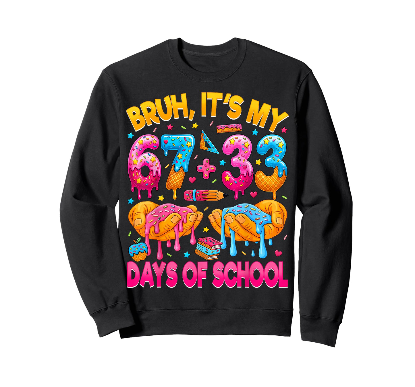 Bruh I Survived 67 33 Days of School 100 Days of School Kids T-Shirt