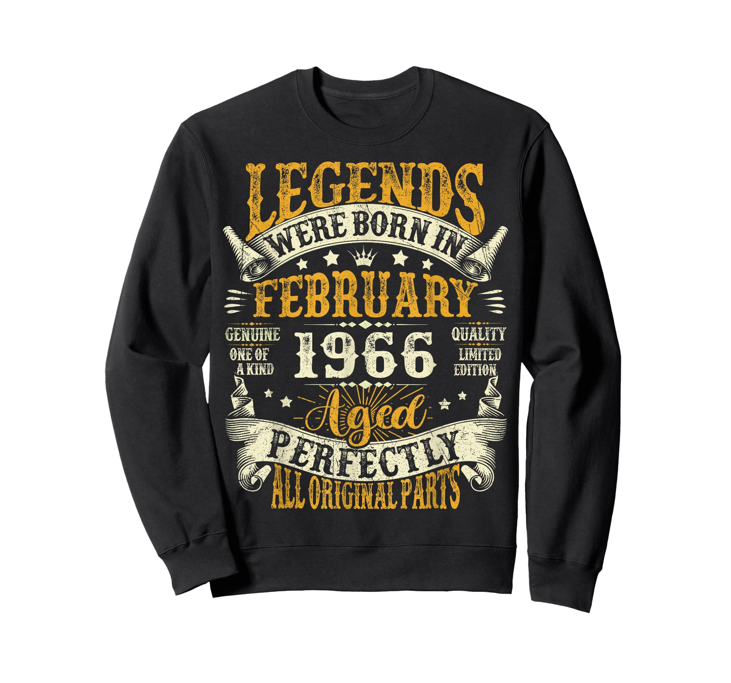 Legends were Born in February 1966 Vintage 60th Birthday Men T-Shirt