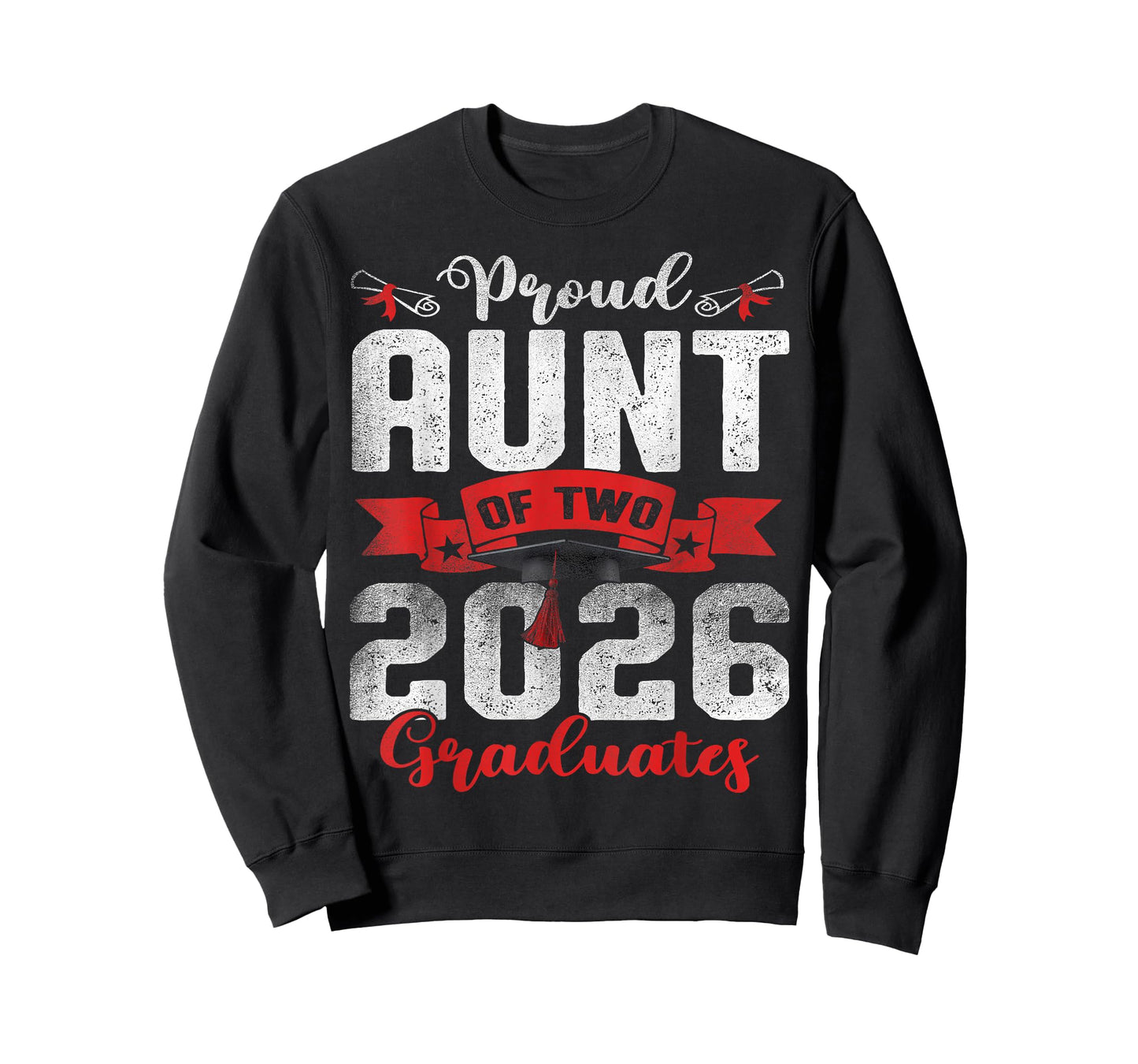 Proud Aunt of Two Class of 2026 Graduates Twins Graduation T-Shirt