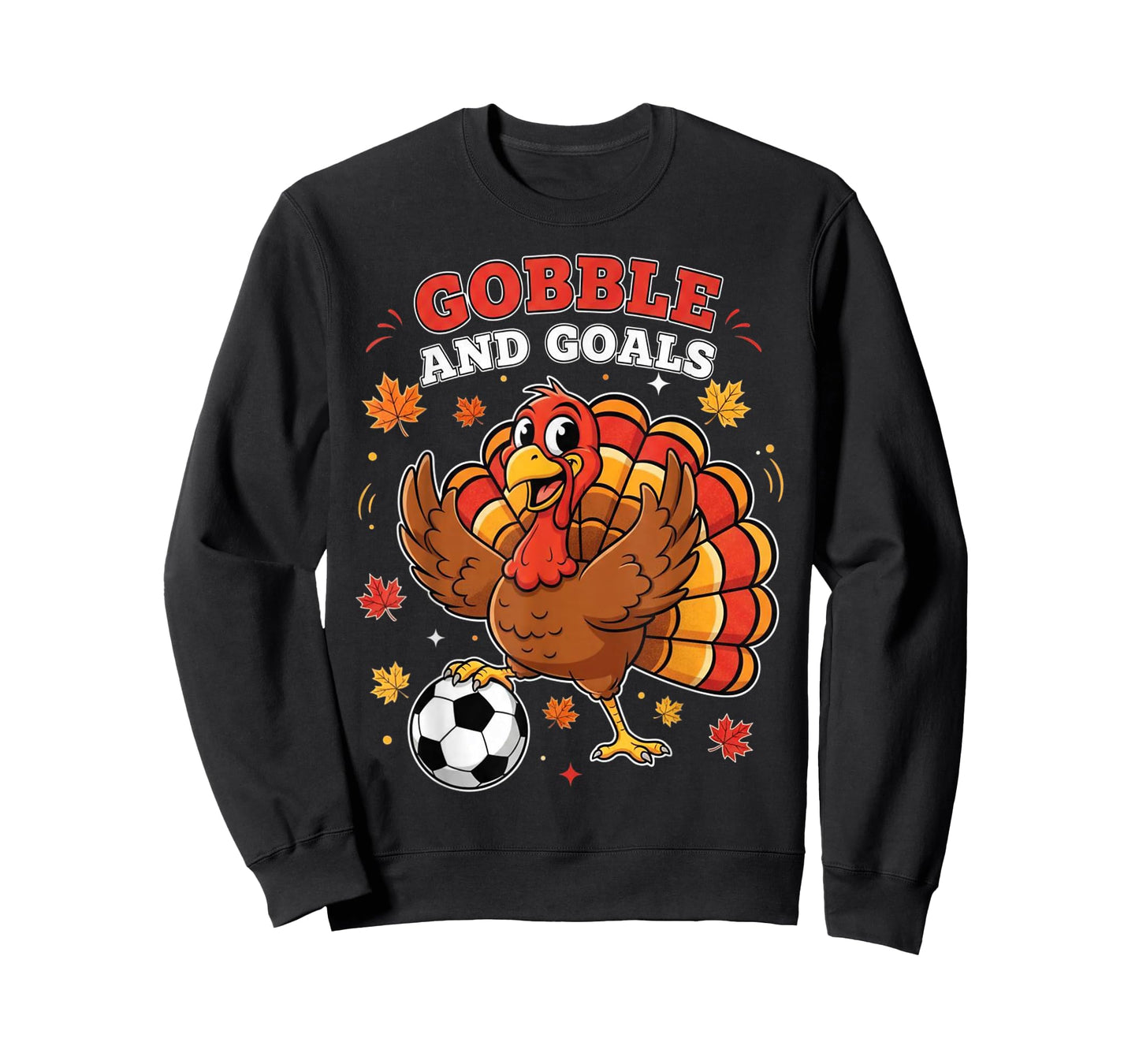 Kid Fall Boy Thanksgiving Soccer Turkey Men Gobble and Goals T-Shirt