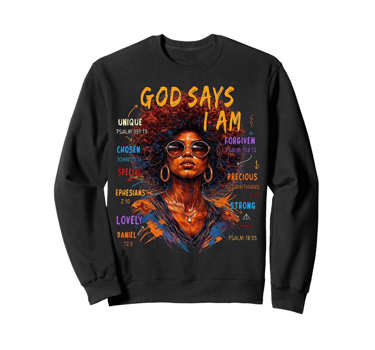 Womens Black Girl Queen God Says I Am Melanin History Month T-Shirt