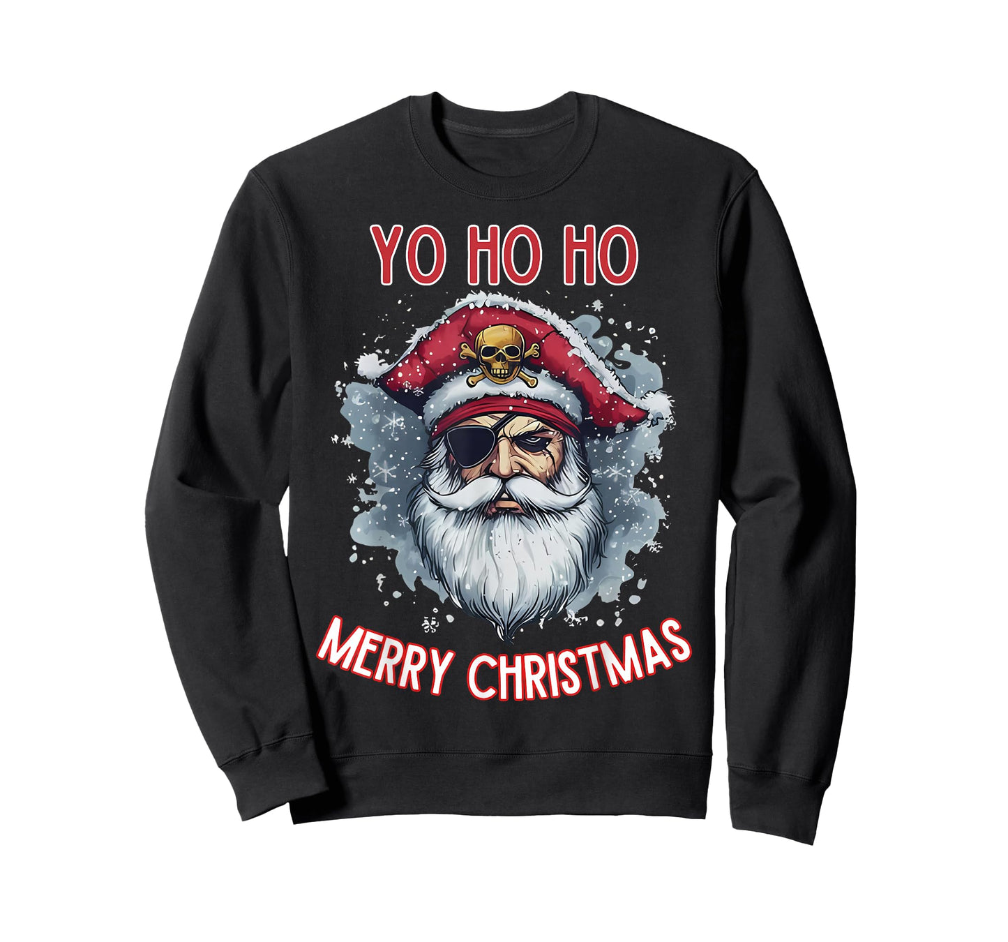 Yo Ho Ho Pirate Santa Funny Merry Christmas T-Shirt