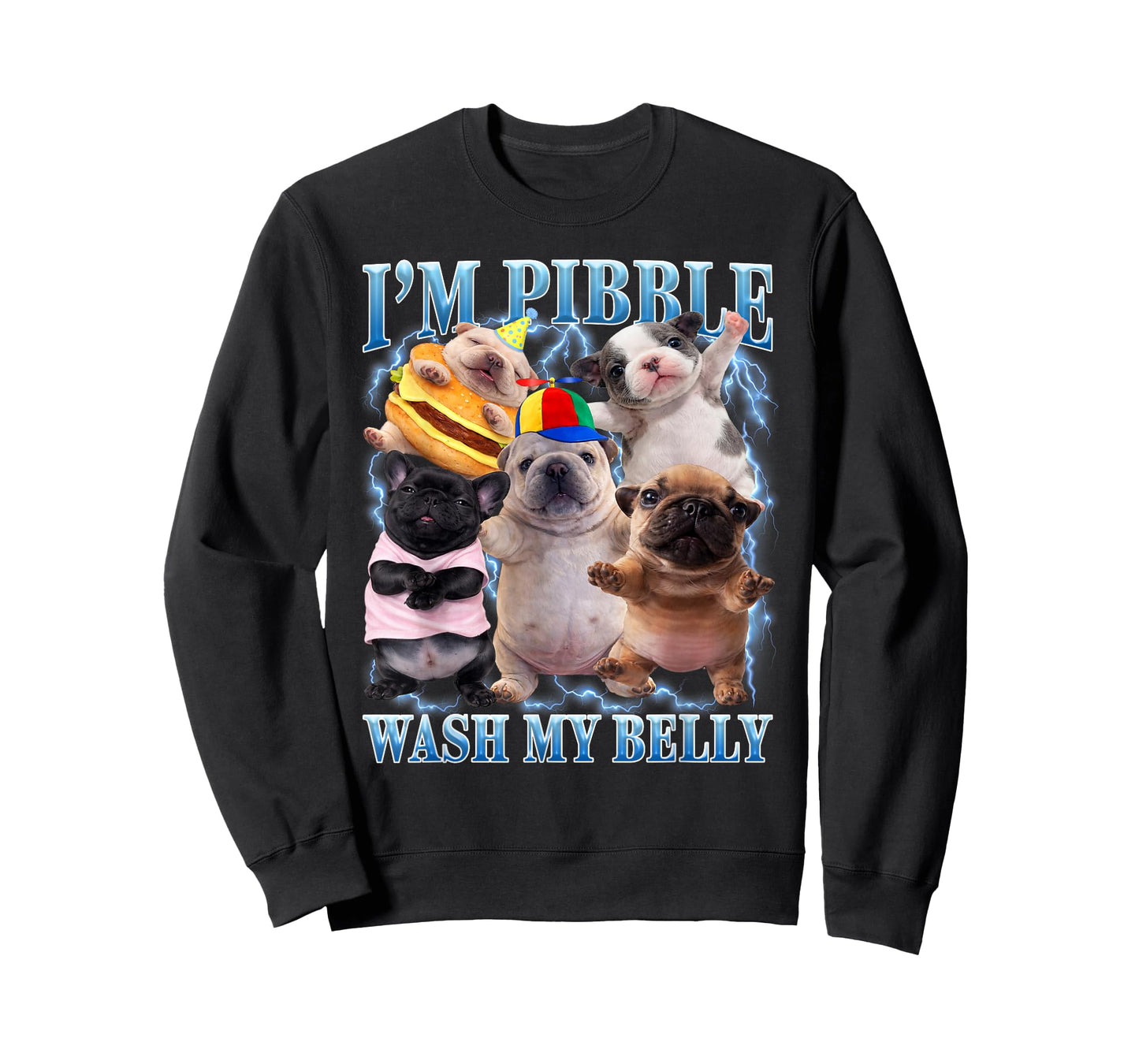 Funny Pibble Dog Meme Brainrot Wash My Belly T-Shirt