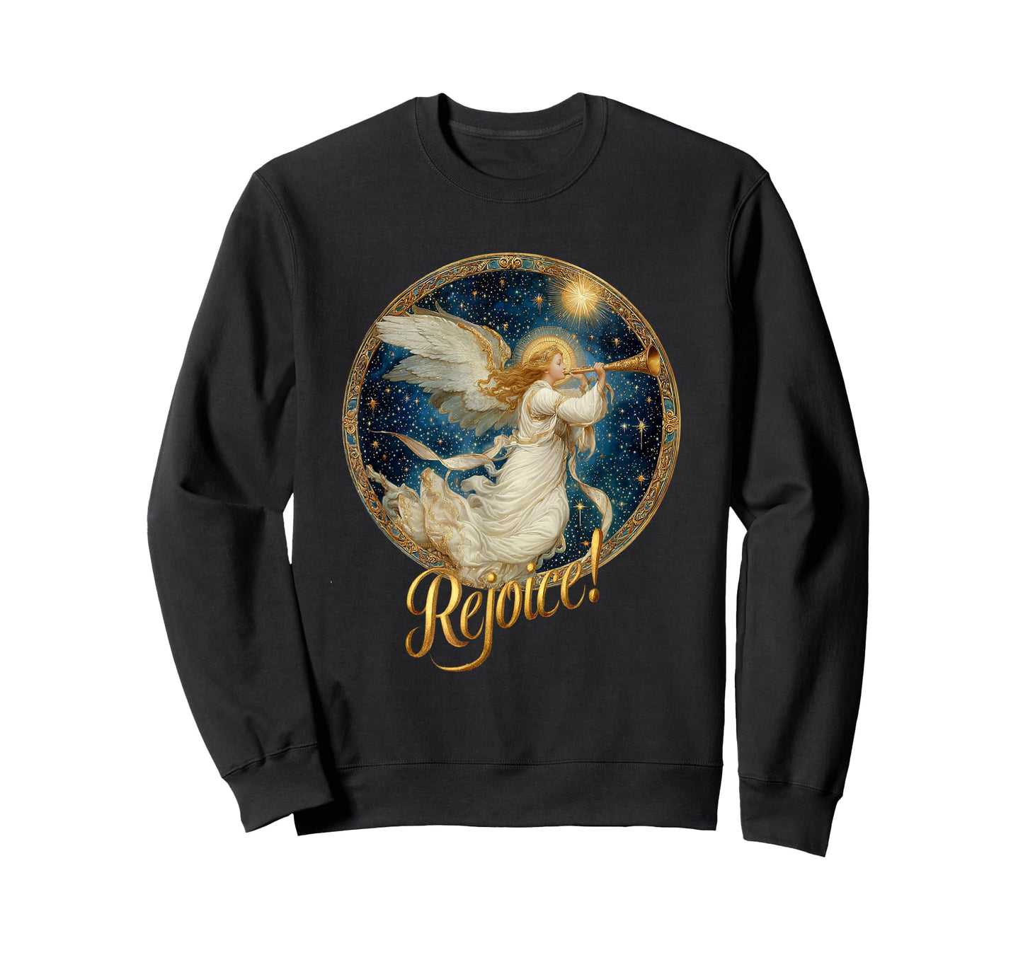 Christmas Angel with Trumpet - Rejoice! Holy Night (C) T-Shirt