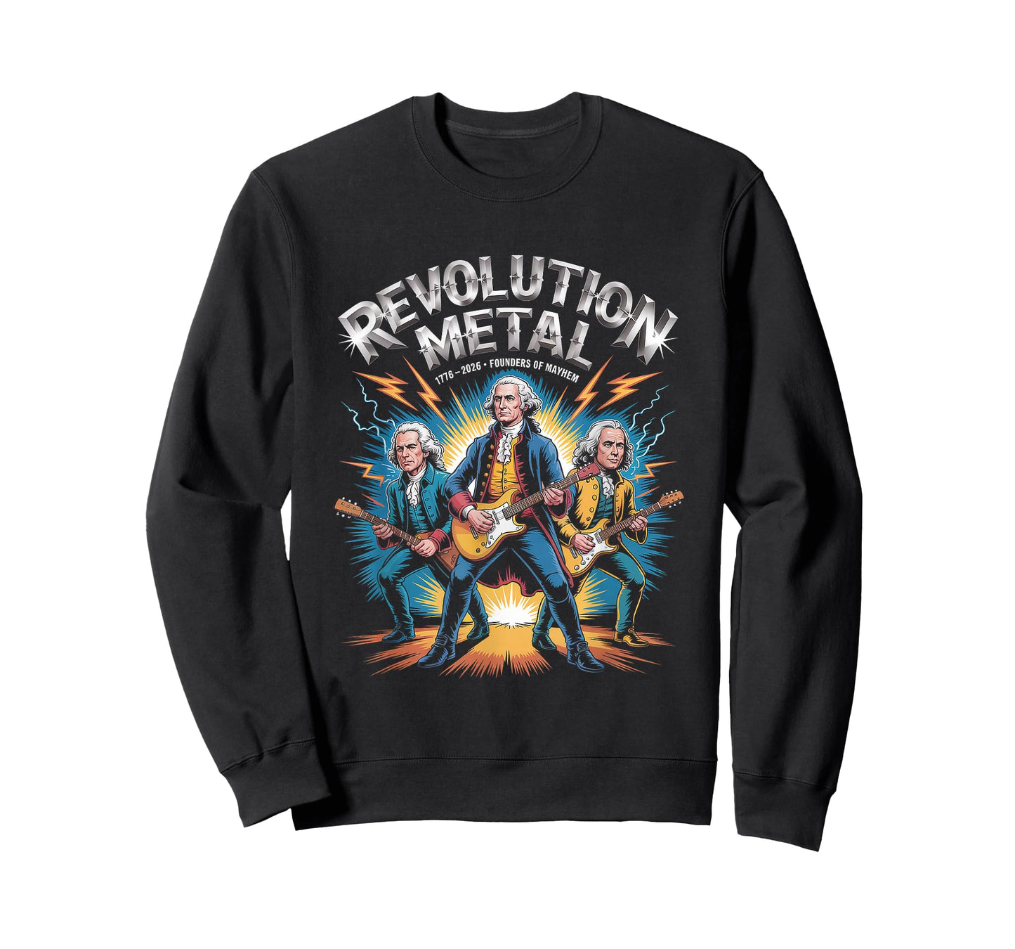 US Founding Fathers Revolution 1776 2026 Rock Band Concert T-Shirt