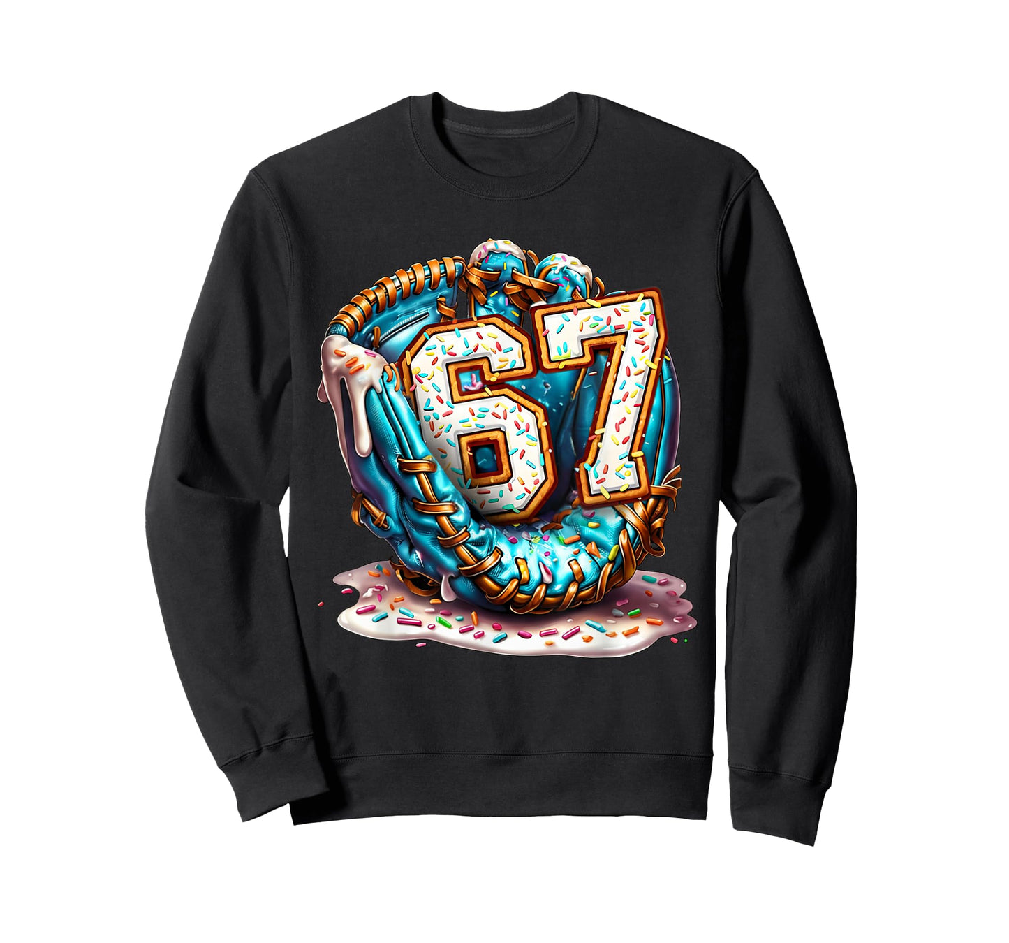 67 Ice Cream Drip Funny Six Seven Baseball T-Shirt