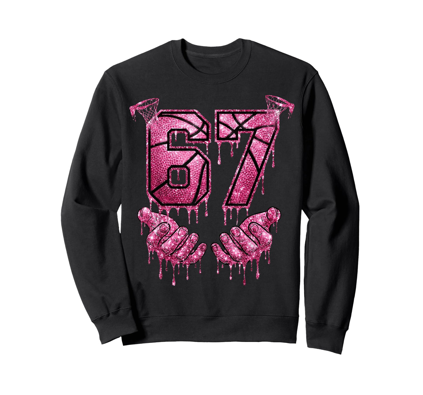67 Basketball Dripping Six Seven Meme Pink Drip 6-7 T-Shirt
