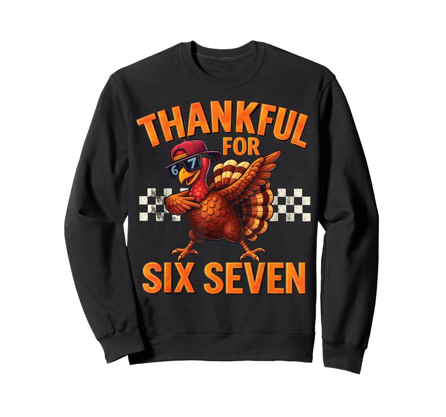 Boys 67 Thanksgiving Dabbing Turkey Thankful for Six Seven T-Shirt