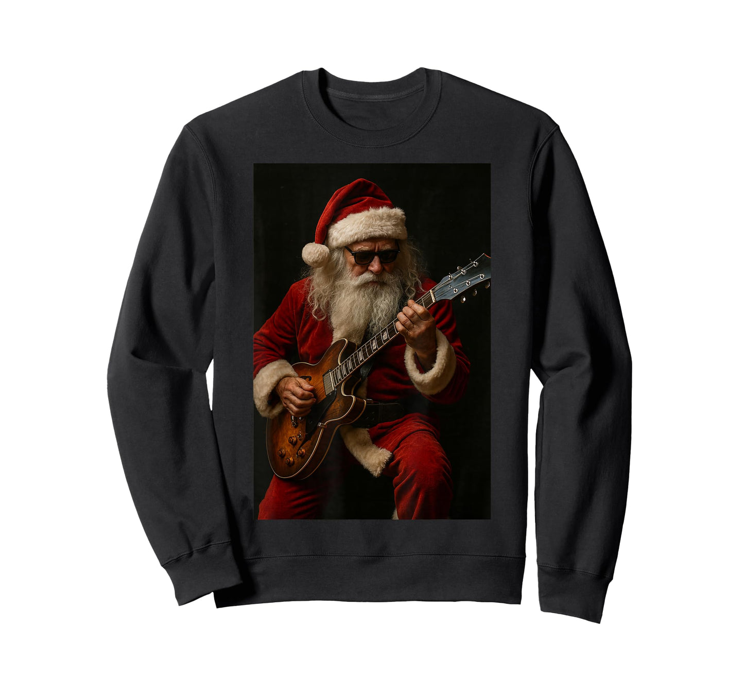 Santa Claus Shredding Guitar Christmas Music Fan T-Shirt