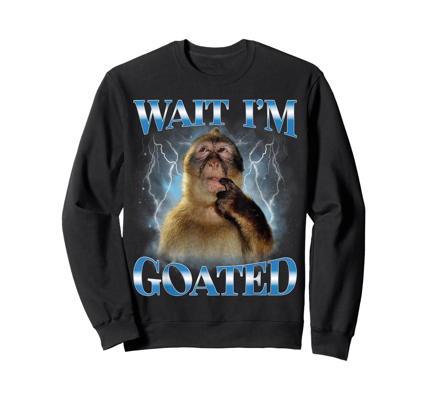 Wait I'm Goated Funny Thinking Monkey Meme Brainrot T-Shirt