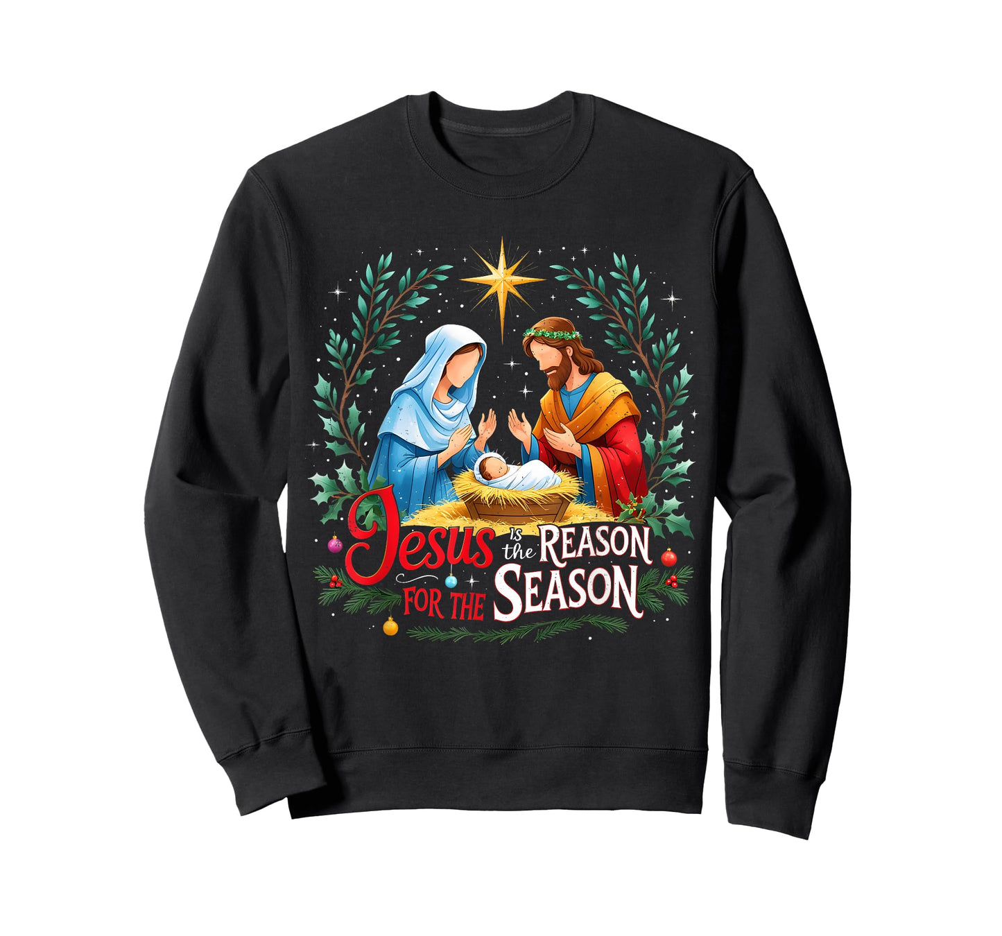 Jesus Reason for The Season Nativity Christmas Design T-Shirt