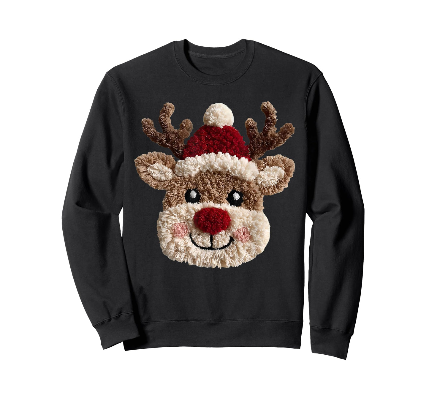 Cute Reindeer Rudolph Crochet Xmas Pajamas Holiday Christmas T-Shirt