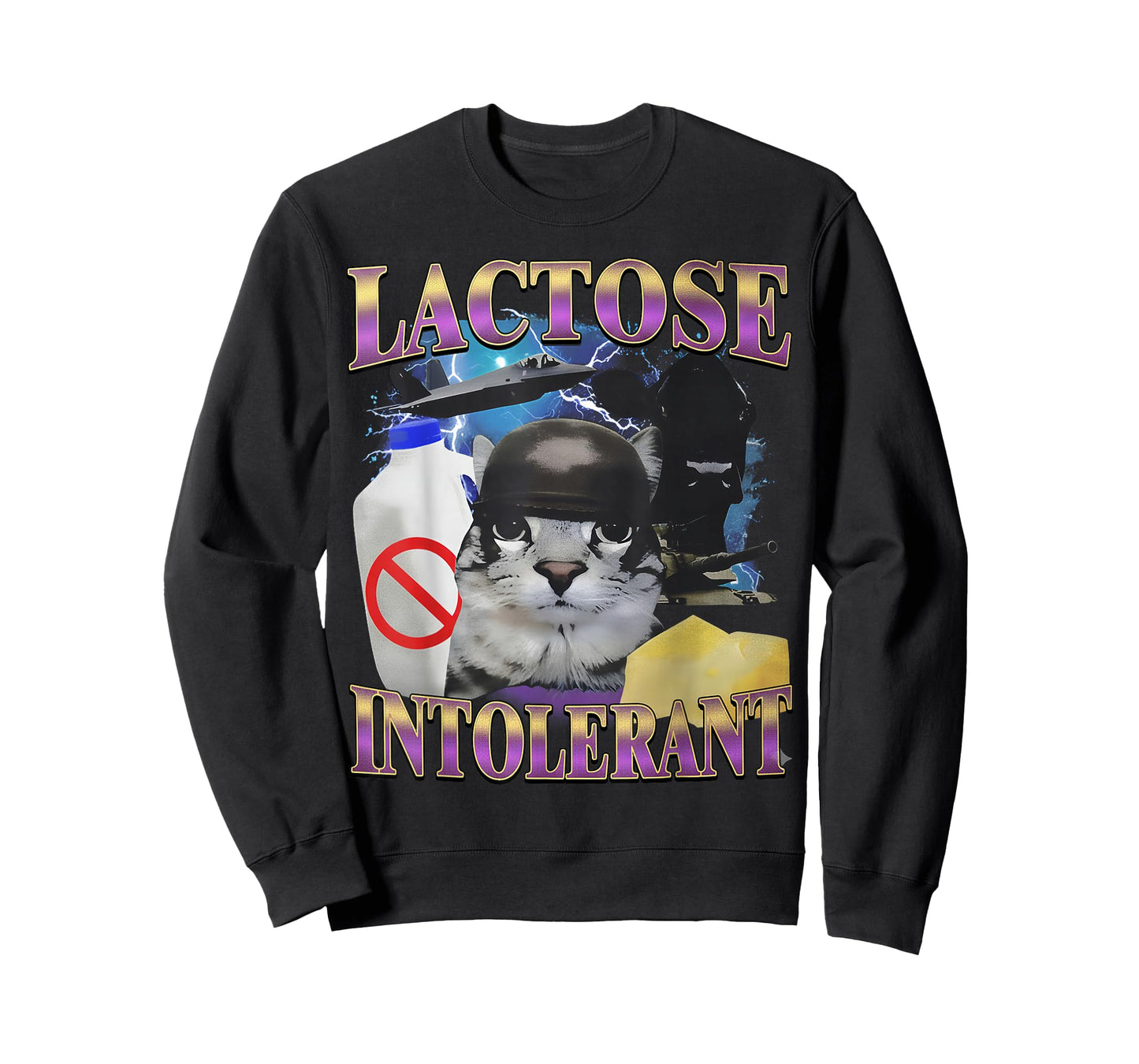 Funny Saying Lactose Intolerant Silly Cat Meme Cat Lover T-Shirt