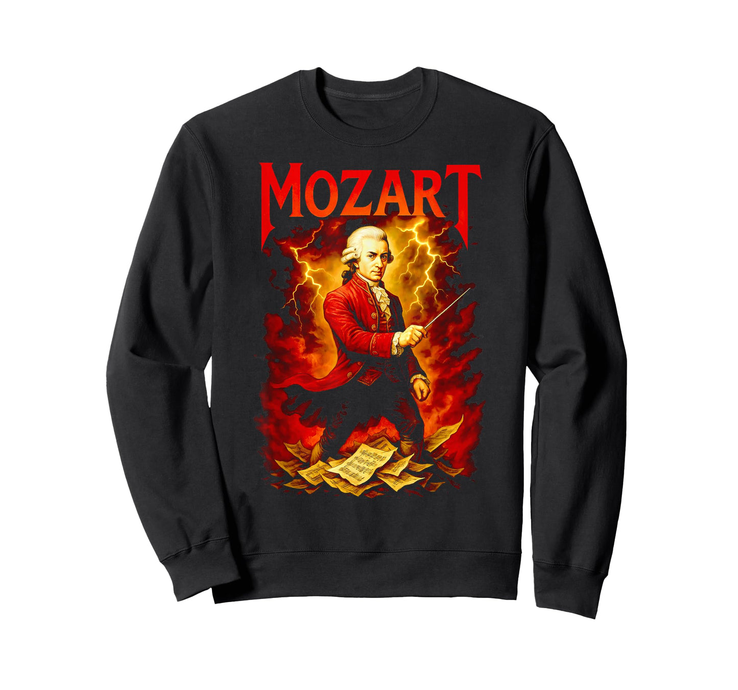 Classical Music Composer W.A. Mozart Power Metal Album T-Shirt