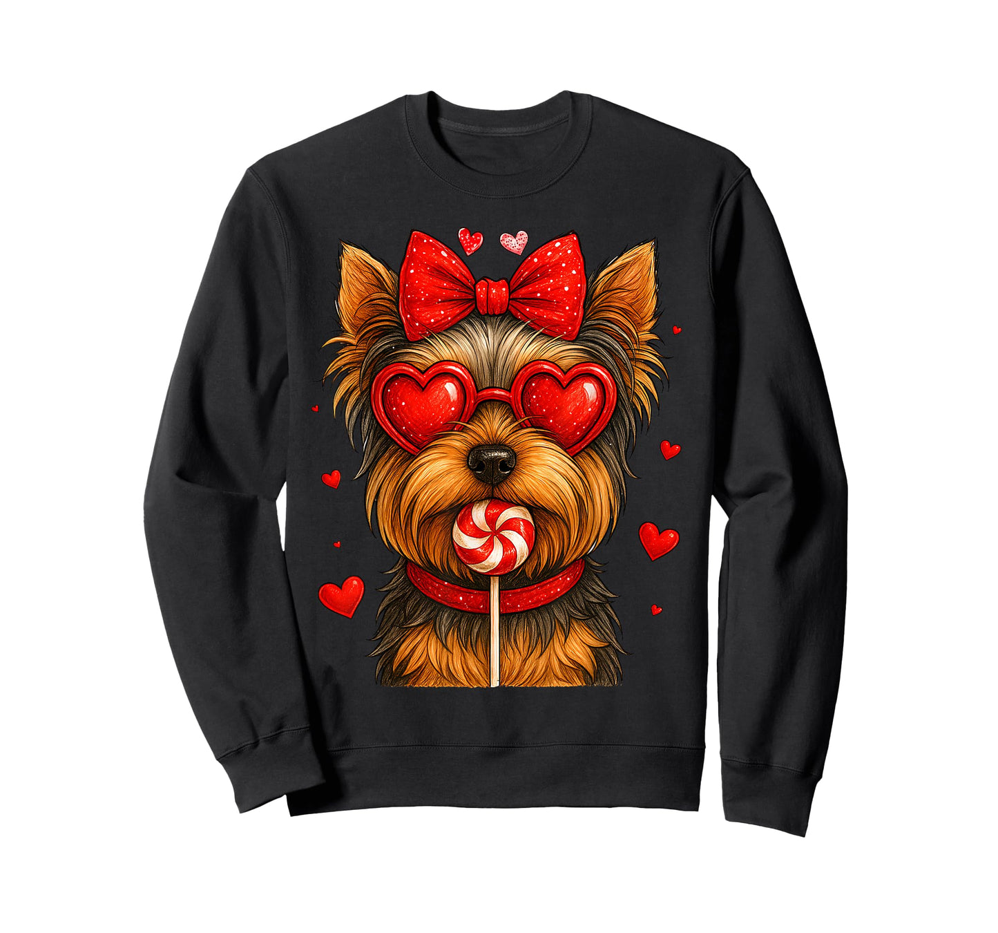 Cute Yorkshire Terrier Yorkie Valentine Heart Candy Kid Girl T-Shirt