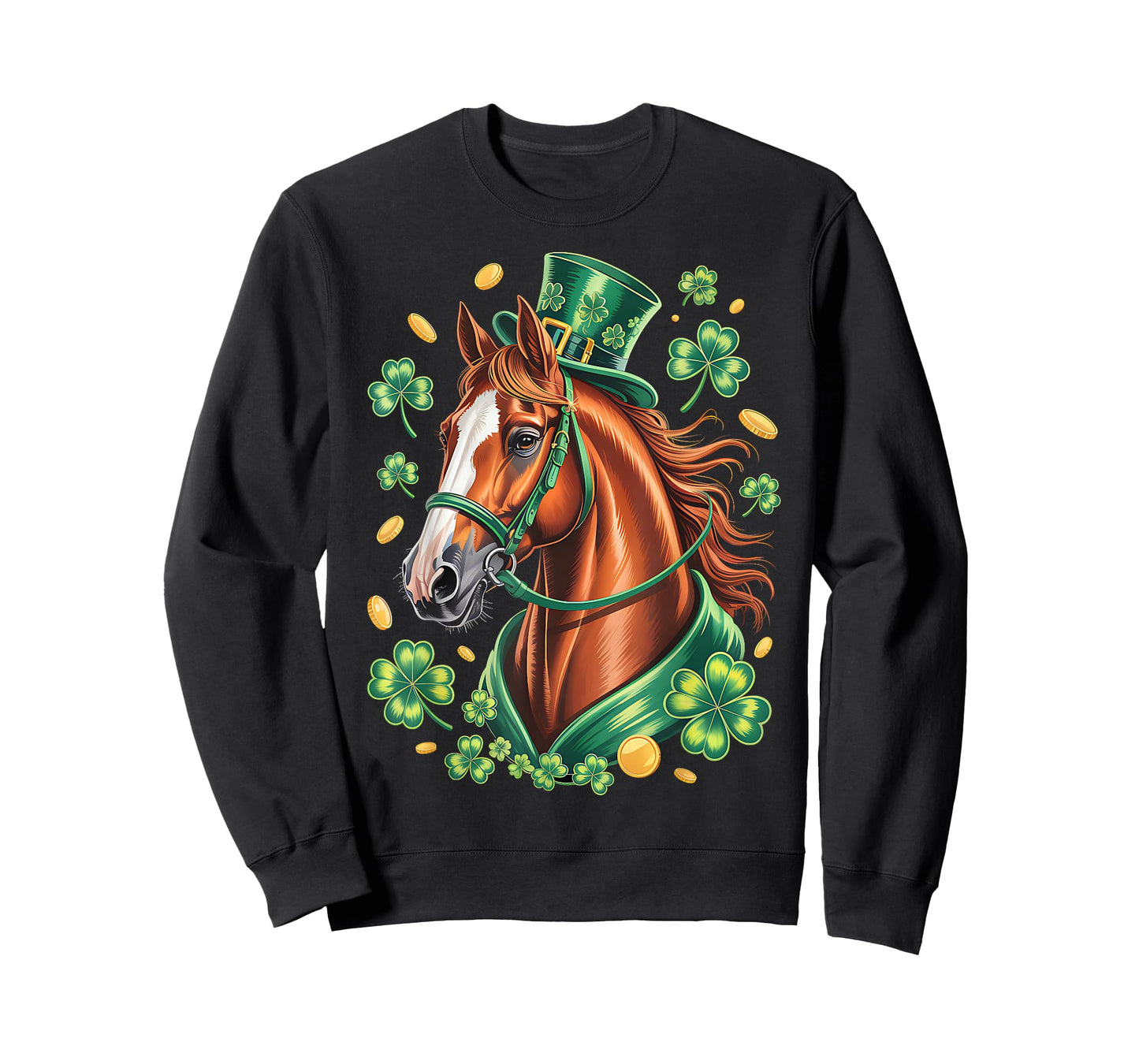 St Patricks Day Irish Horse Lovers Shamrocks St Paddy's Day T-Shirt