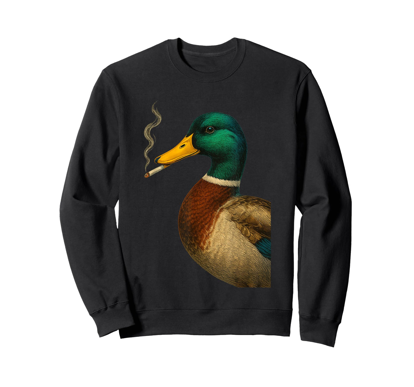 Mallard Duck Smoking A Cigarette Vintage Funny Duck Hunting T-Shirt