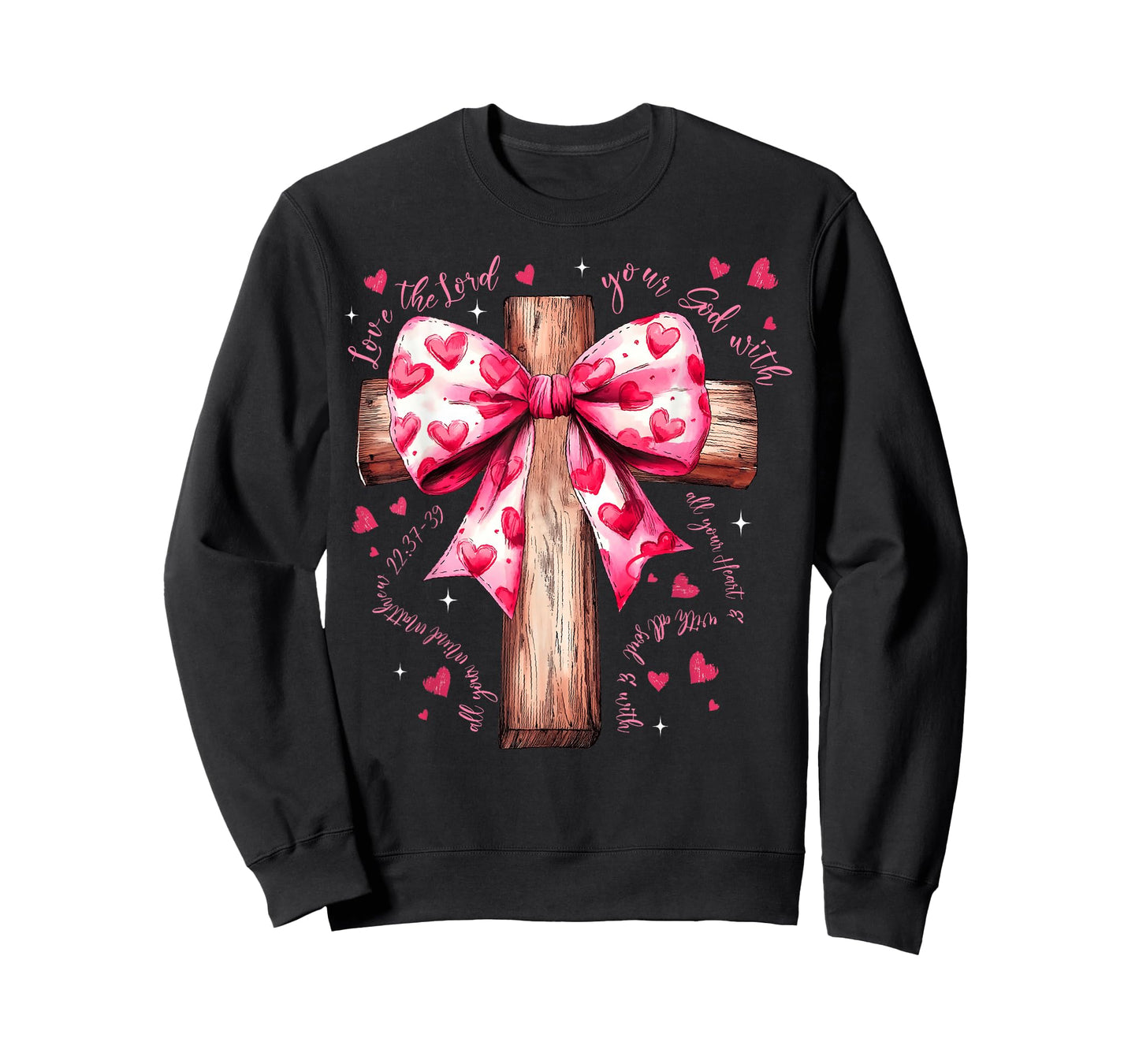 Valentine Jesus Coquette Bow Bible Verse Christian Women T-Shirt