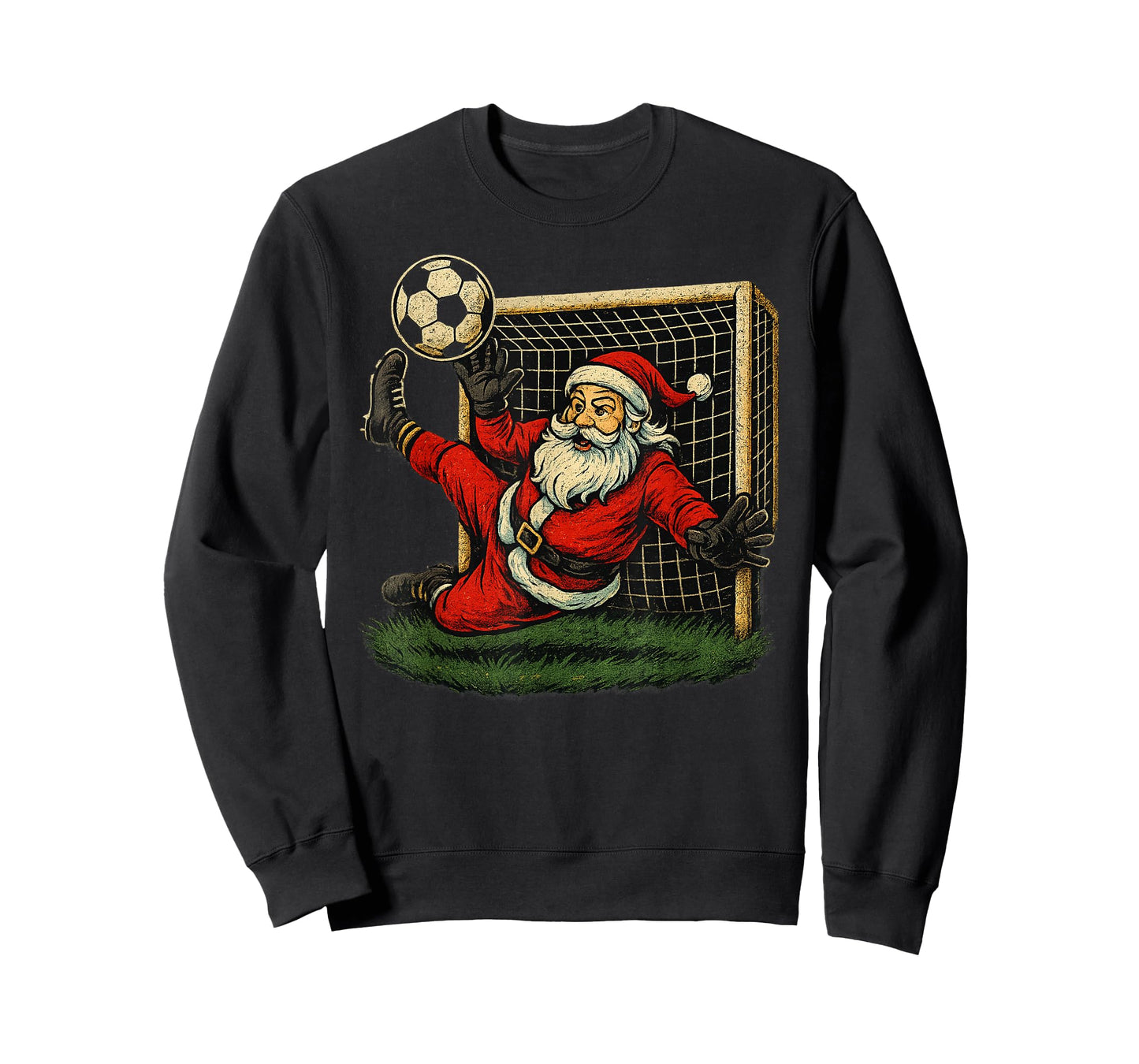 Soccer Goalie Santa Claus Christmas Sports Boys Youth T-Shirt